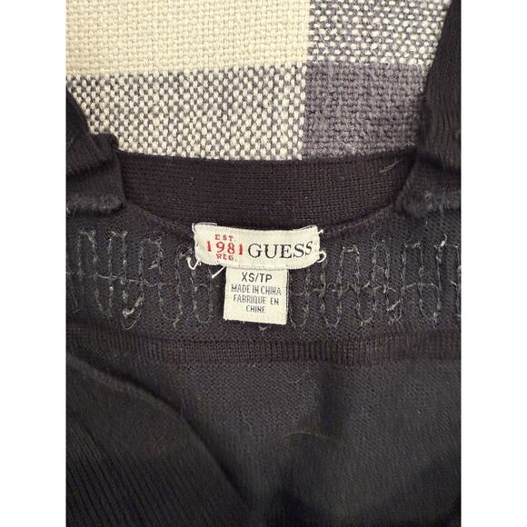 GUESS Black Bodycon Sequin Knit Mini Dress Sz XS Sequined Sleeveless - Picture 5 of 8